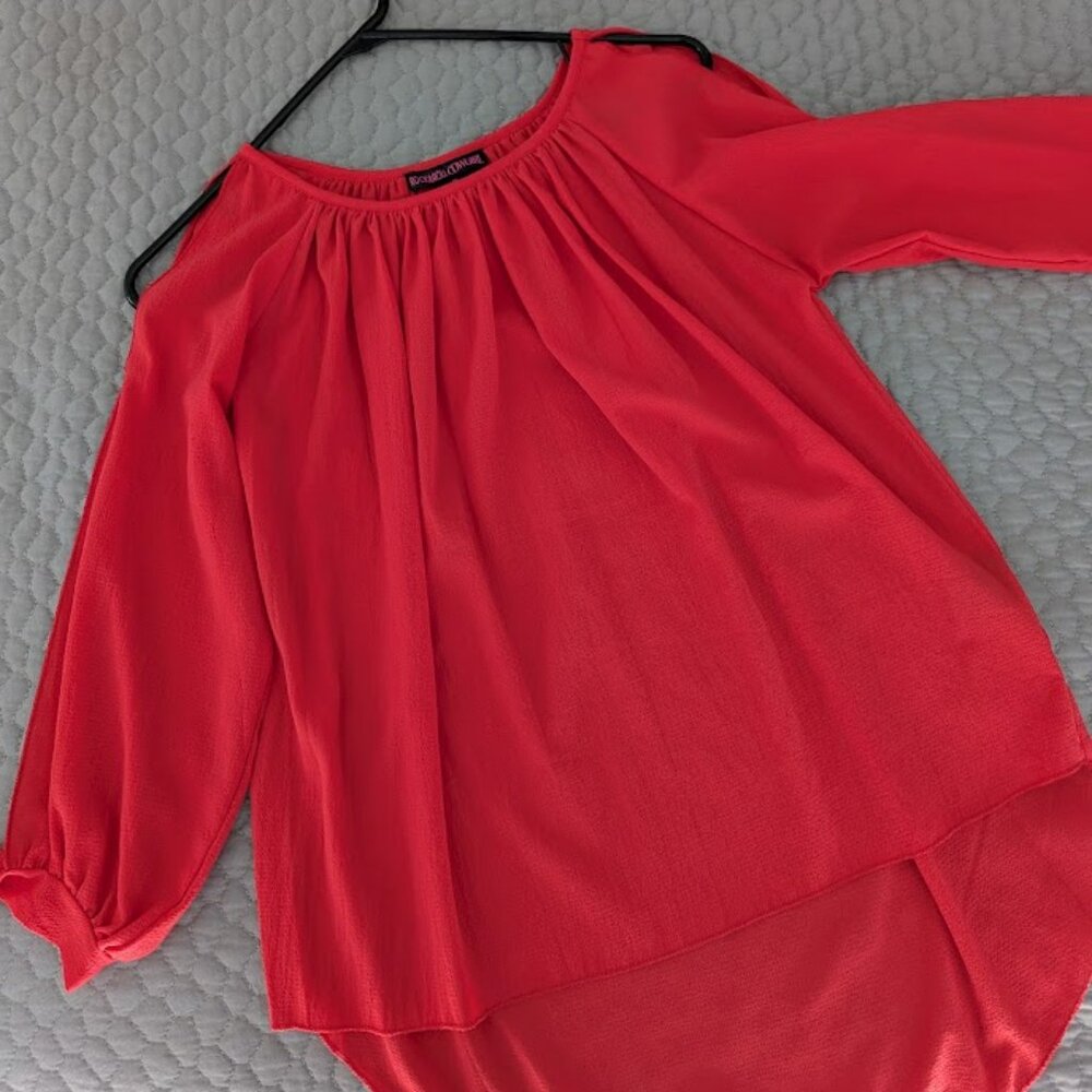 Rock & Rock Cowgirl Coral Blouse Size Small
